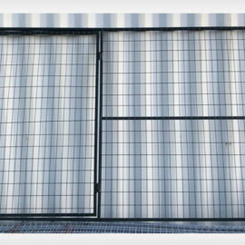 PVC Coated 9’6″ x 6′ Mesh Walkthrough Panel Gate (Stocked Product), $169