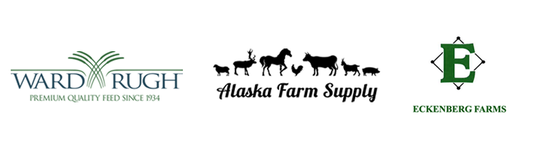 Logos of Alaska Farm Supply, Ward Rugh, and Eckenberg Farms